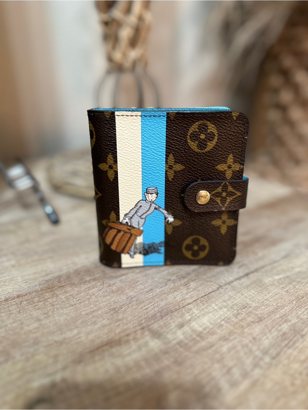 LOUIS VUITTON LV Monogram Groom Compact Zip Wallet  Unisex